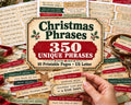 Christmas Phrases for Junk Journal – 350 Printable Holiday Word Strips
