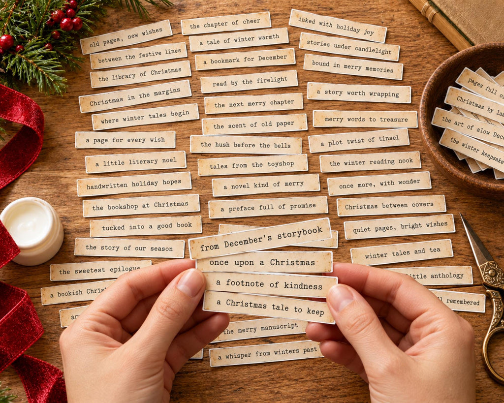 Christmas Phrases for Junk Journal – 350 Printable Holiday Word Strips
