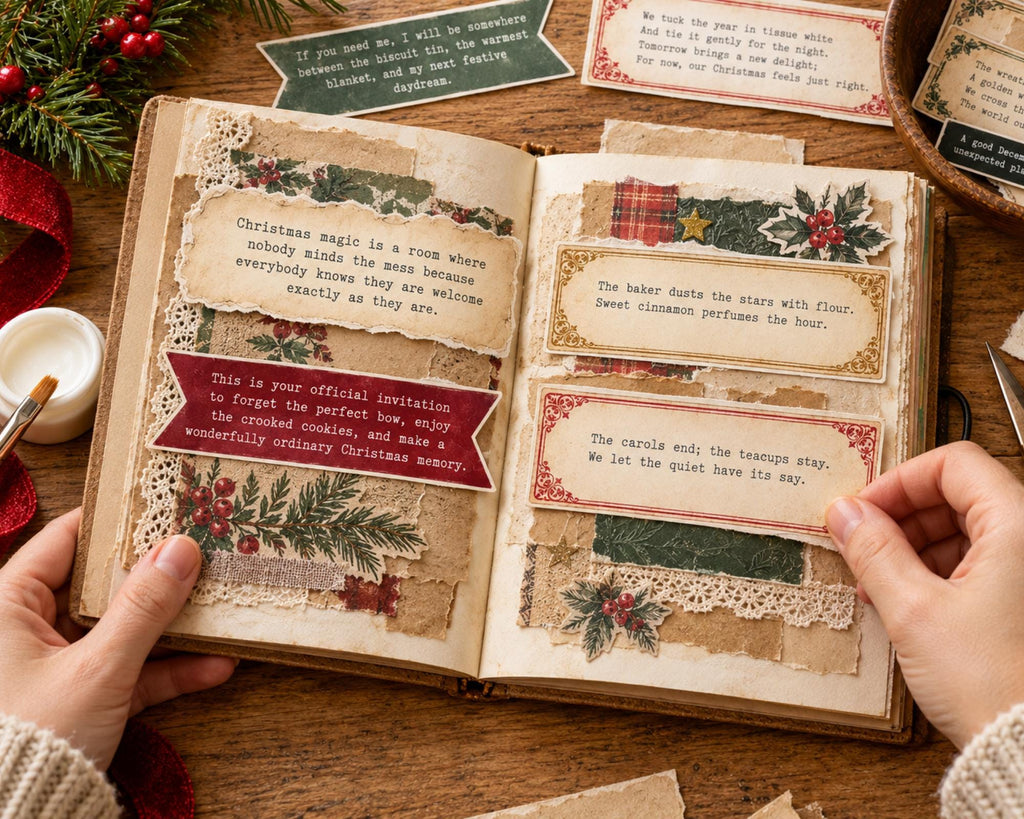 Christmas Phrases for Junk Journal – 350 Printable Holiday Word Strips