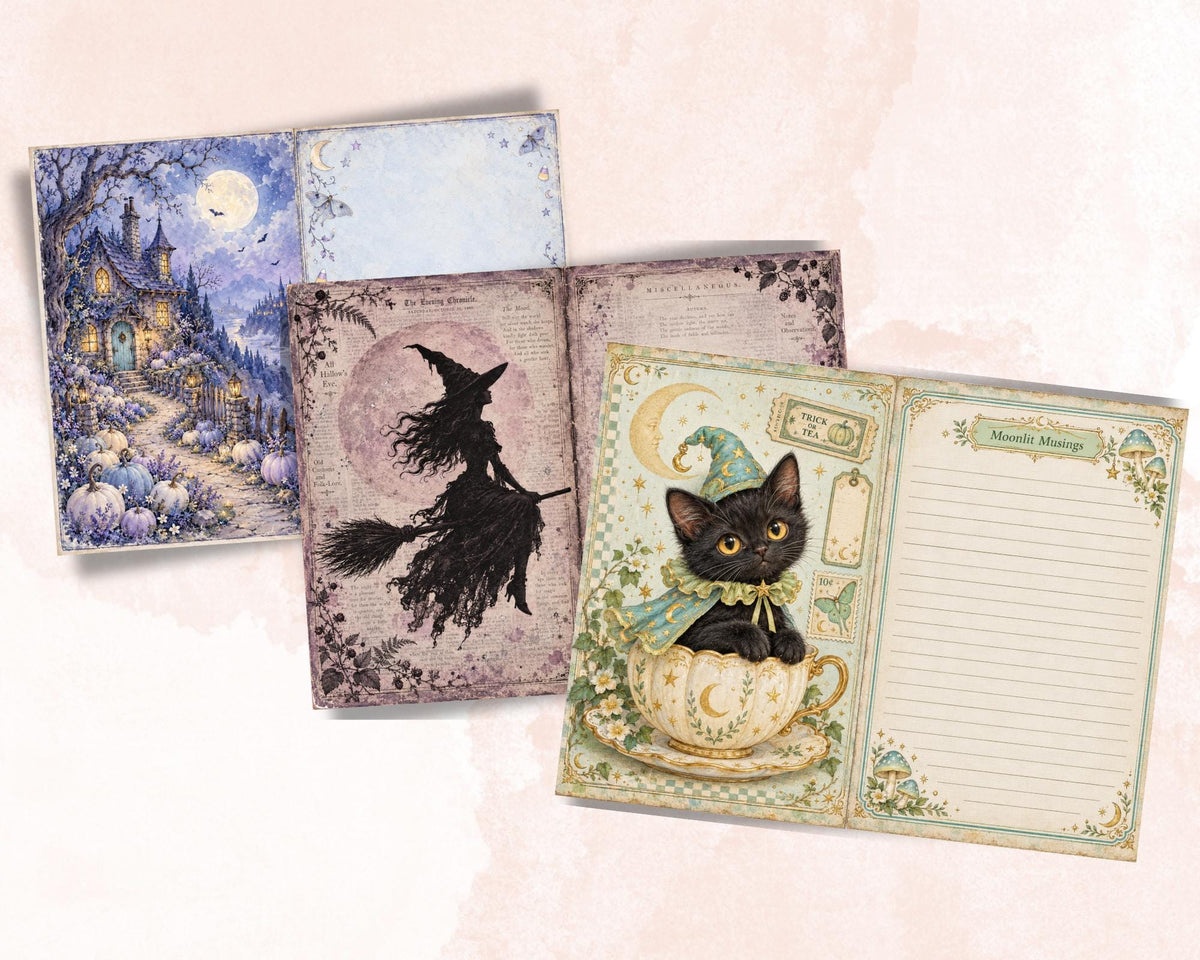 Pastel Halloween Junk Journal Pages