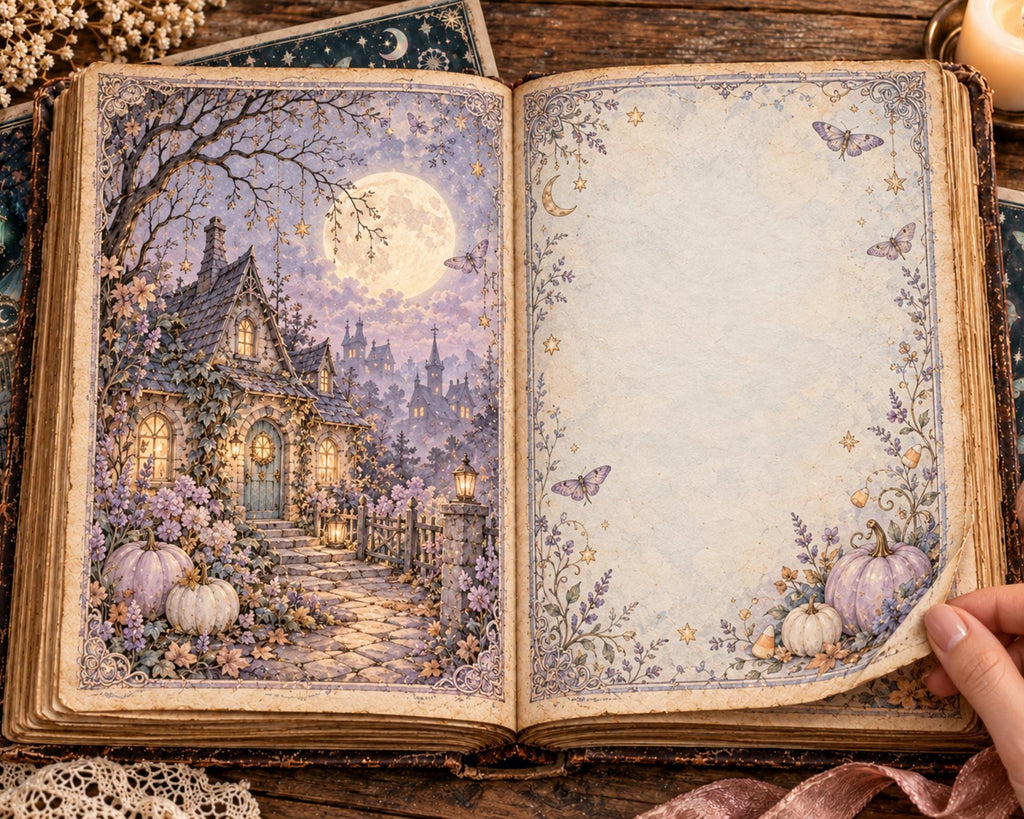 Pastel Halloween Junk Journal Pages