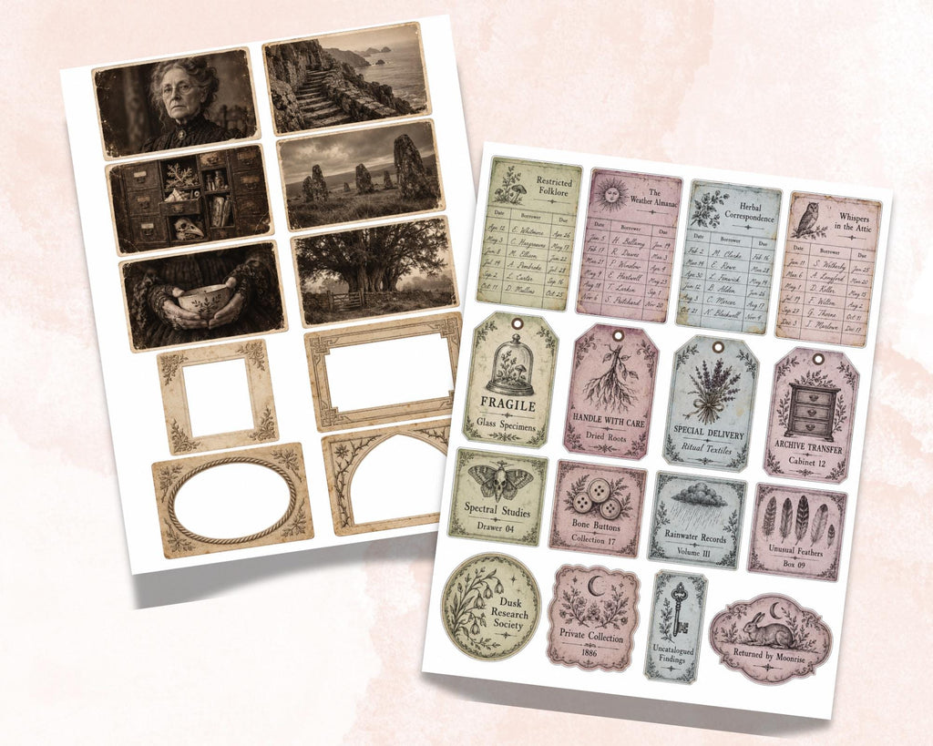 Witchy Ephemera Pack – 161 Printable Vintage Witch Pieces for Junk Journal
