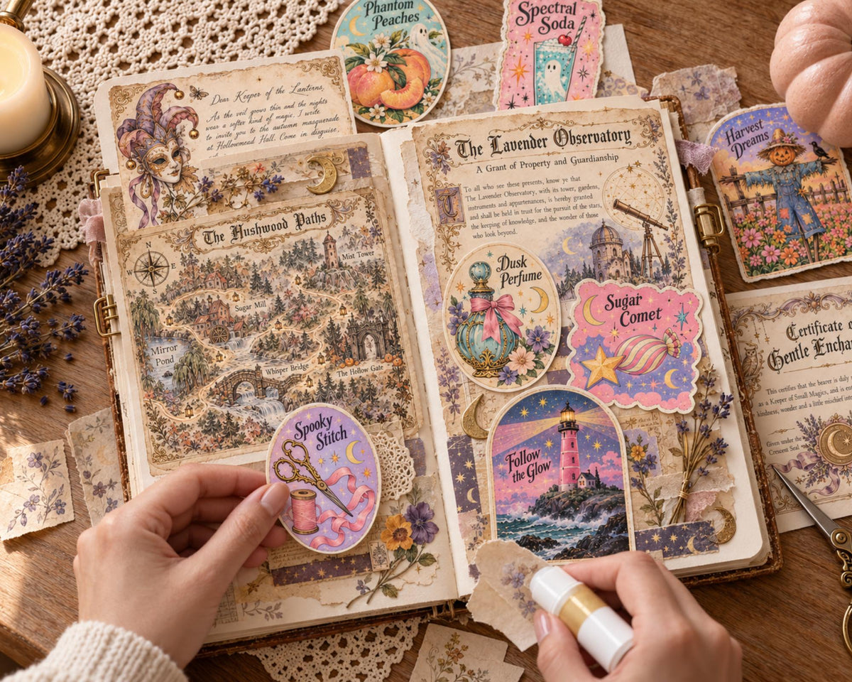 Pastel Halloween Ephemera Pack – 161 Printable Spooky Pieces for Junk Journal