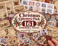 Christmas Ephemera Pack – 161 Printable Vintage Holiday Pieces for Junk Journal
