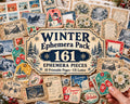 Winter Ephemera Pack – 161 Printable Vintage Snowy Pieces for Junk Journal