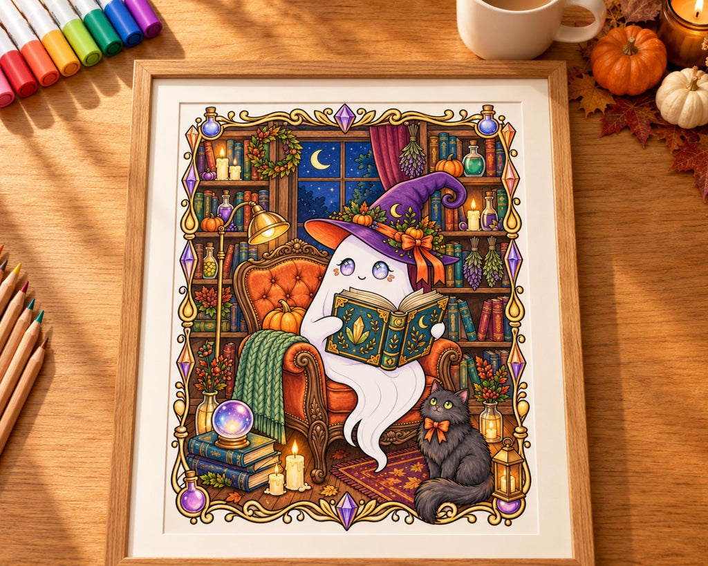 Spooky Ghost Coloring Pages 4