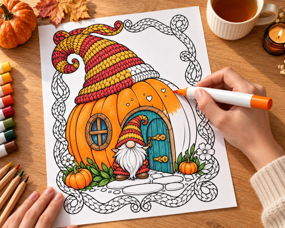 Autumn Houses Coloring Pages 2