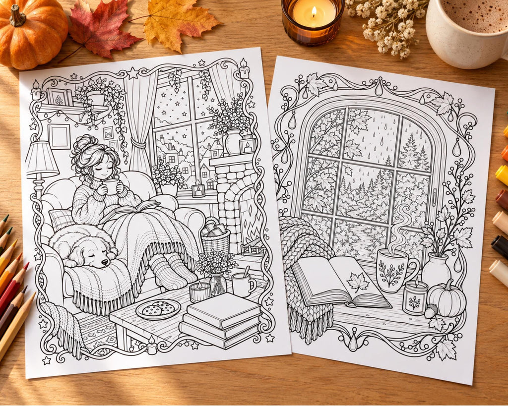 Hygge Coloring Pages 3
