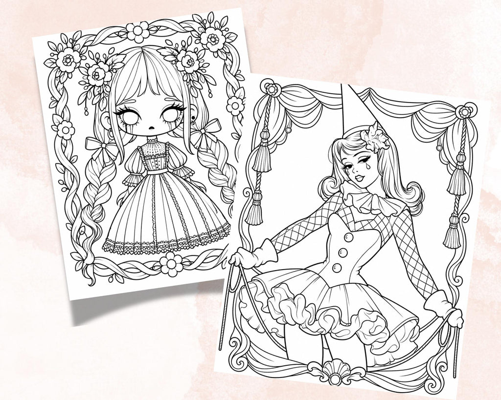 Goth Girls Coloring Pages 8