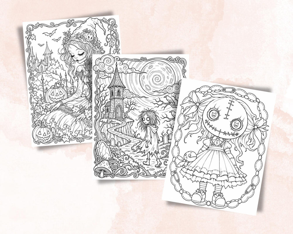 Goth Girls Coloring Pages 7