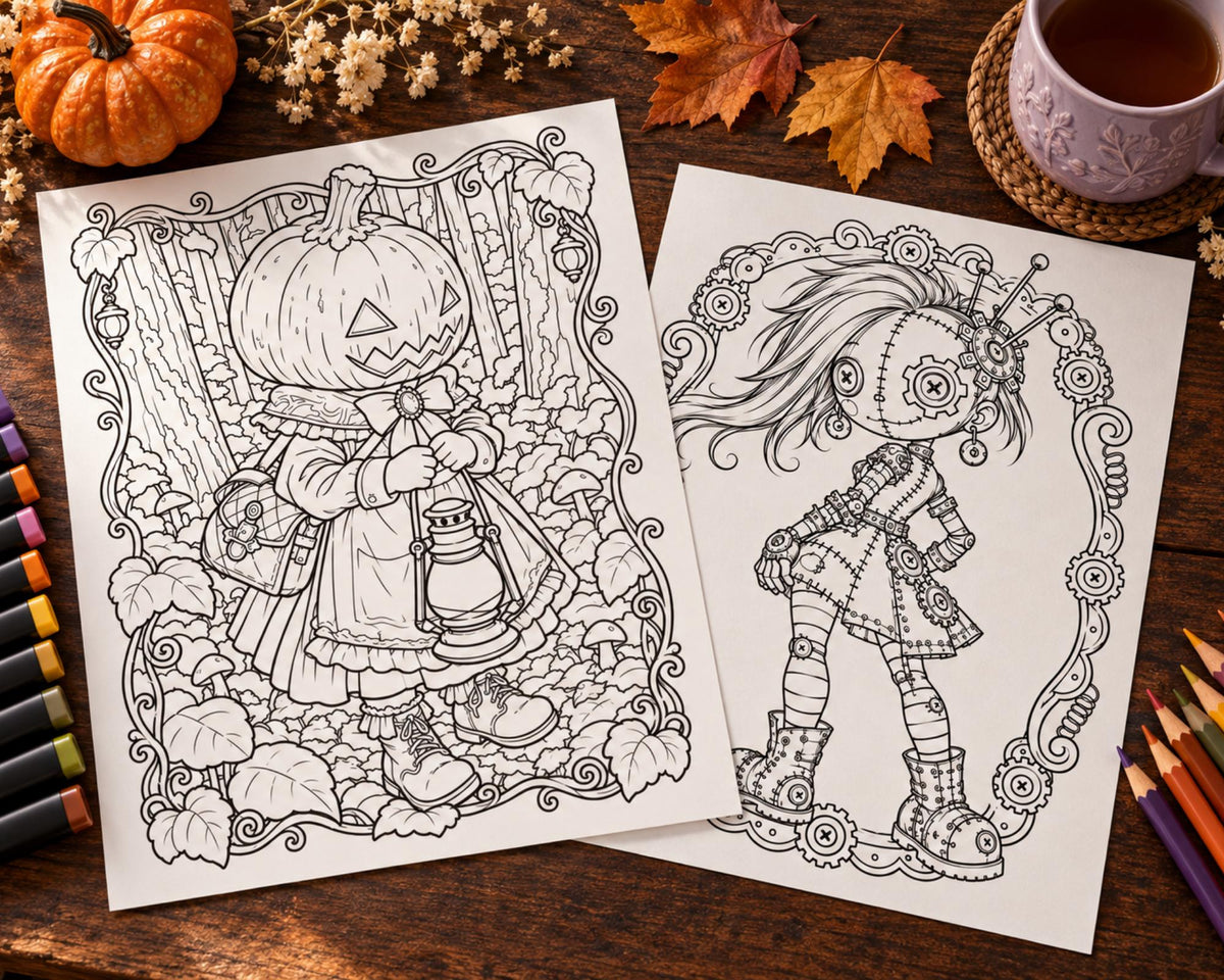 Goth Girls Coloring Pages 2