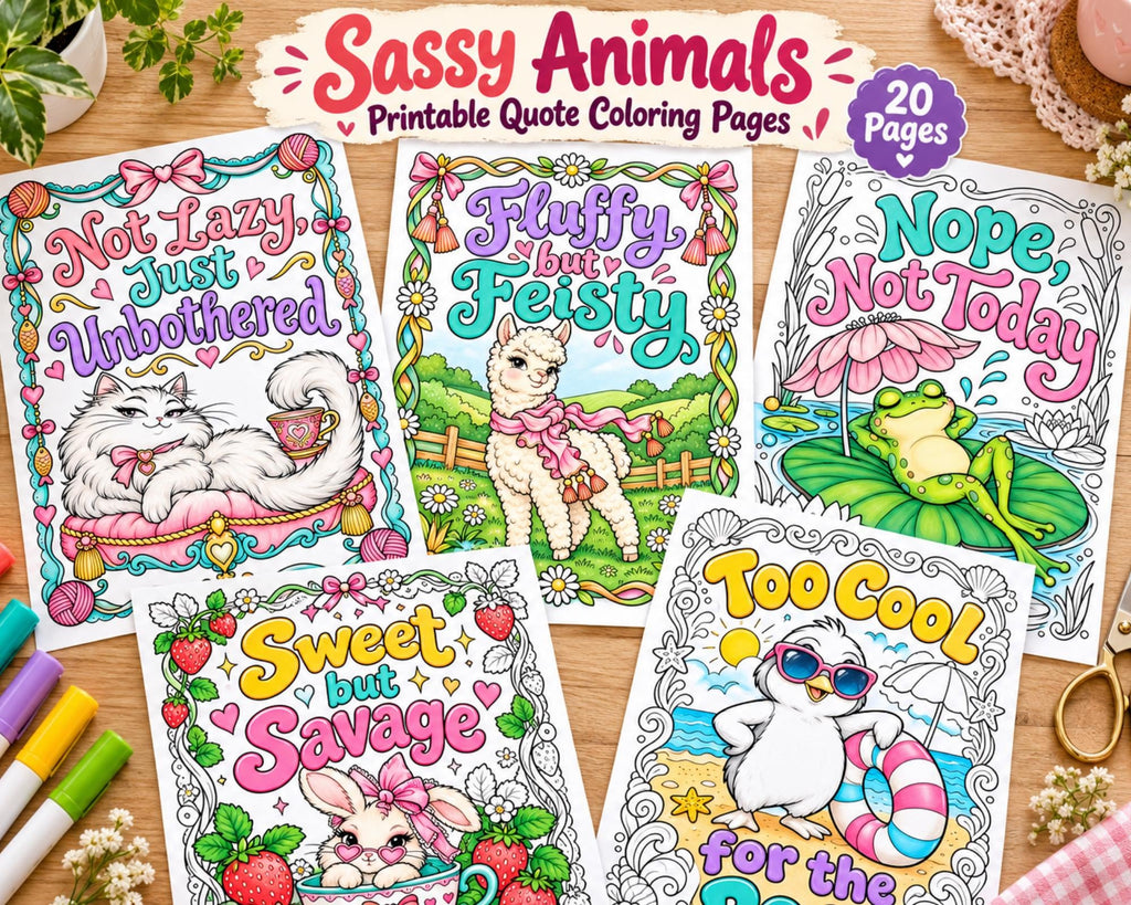 Sassy Animals Coloring Pages