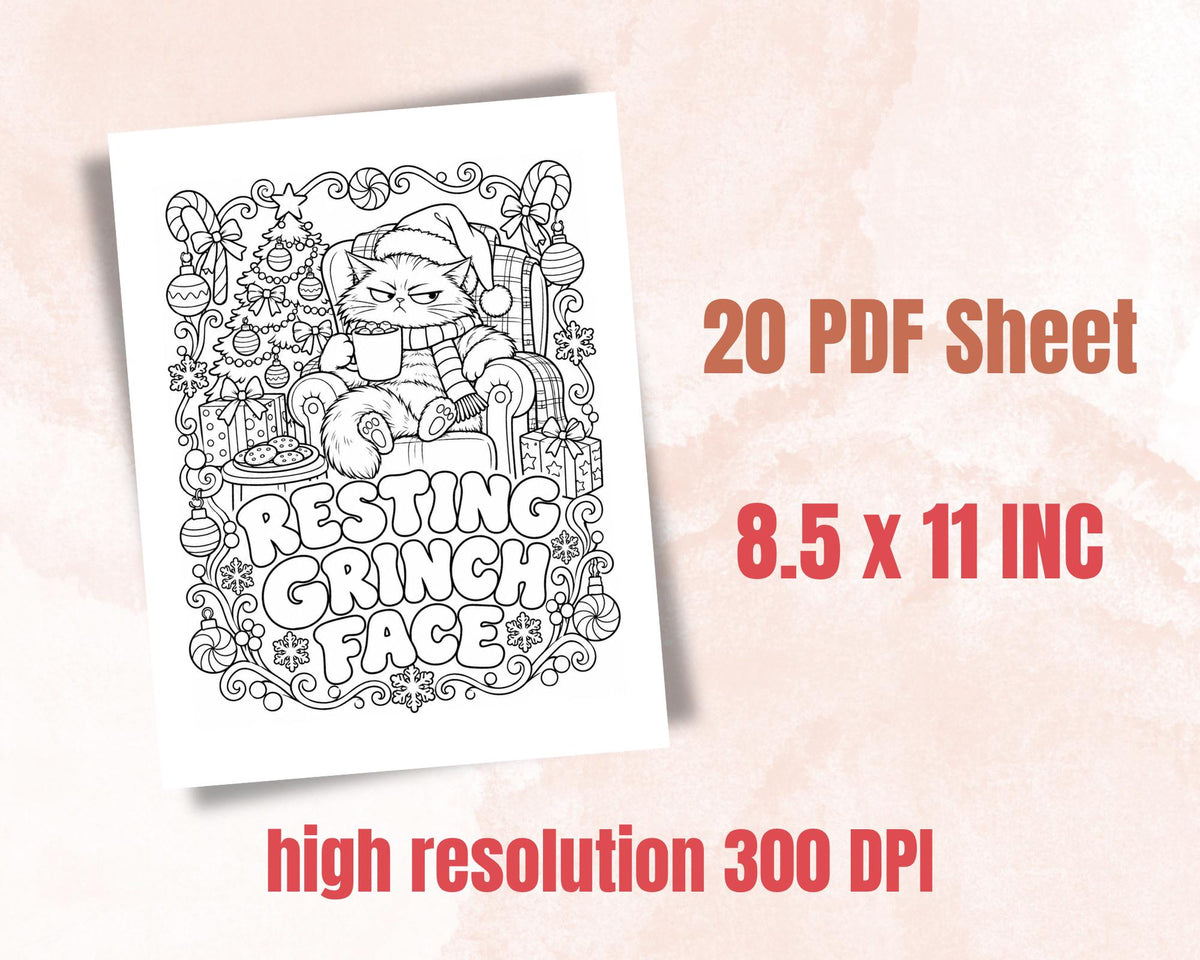 Sassy Christmas Coloring Pages Set 1 6