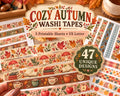 Printable Autumn Washi Tape – 47 Cozy Fall Washi Strips for Junk Journal