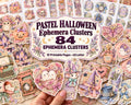 Pastel Halloween Ephemera Clusters – 84 Printable Pink Spooky Snippets for Junk Journal