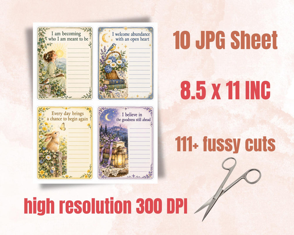 Manifestation Phrases – 111 Printable Affirmation Word Strips for Junk Journal