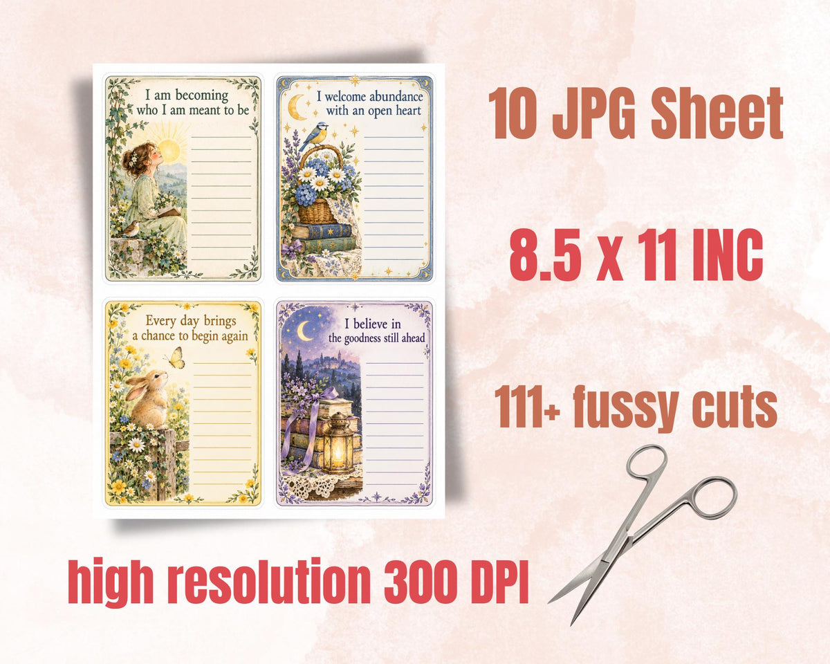 Manifestation Phrases – 111 Printable Affirmation Word Strips for Junk Journal