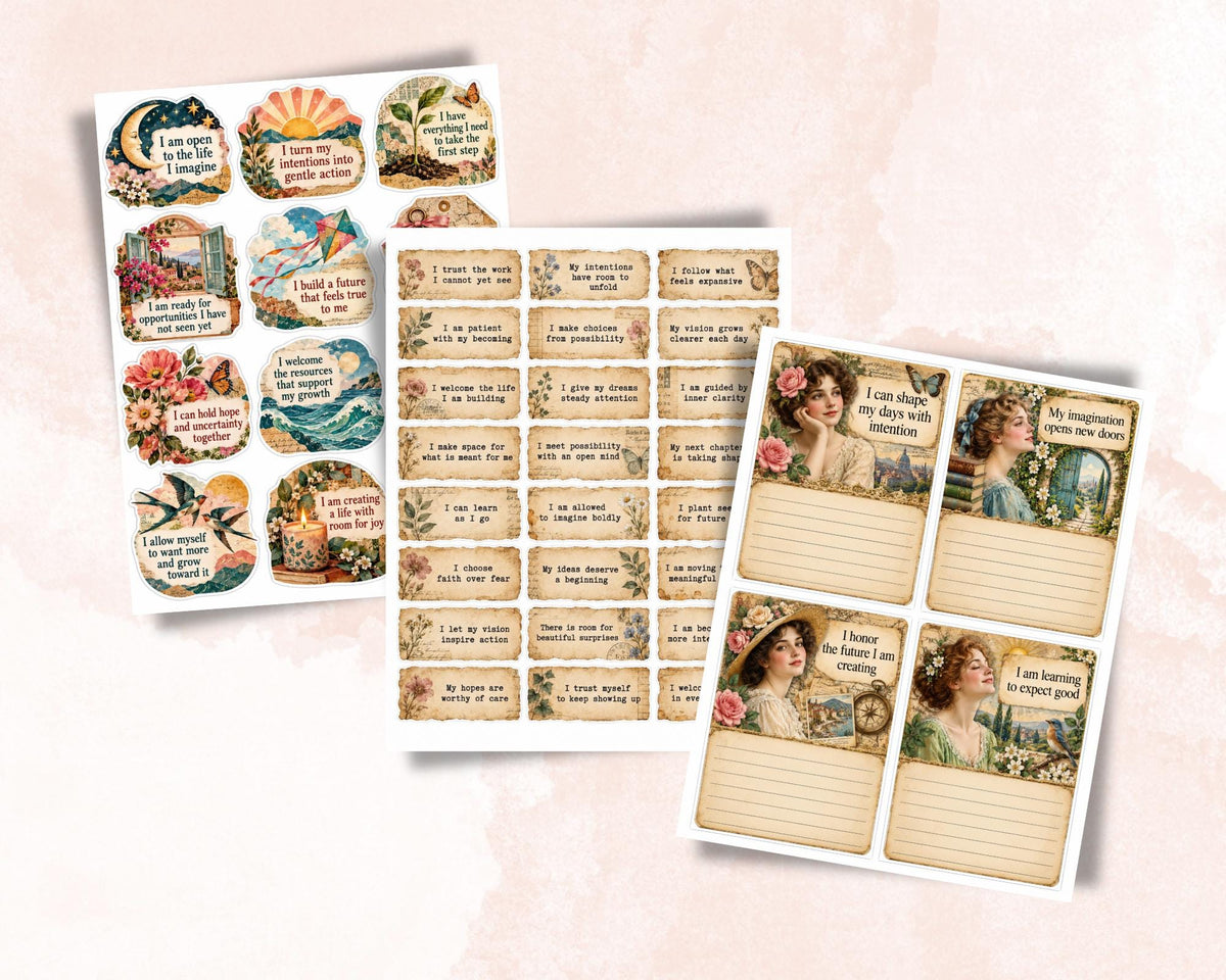 Manifestation Phrases – 111 Printable Affirmation Word Strips for Junk Journal