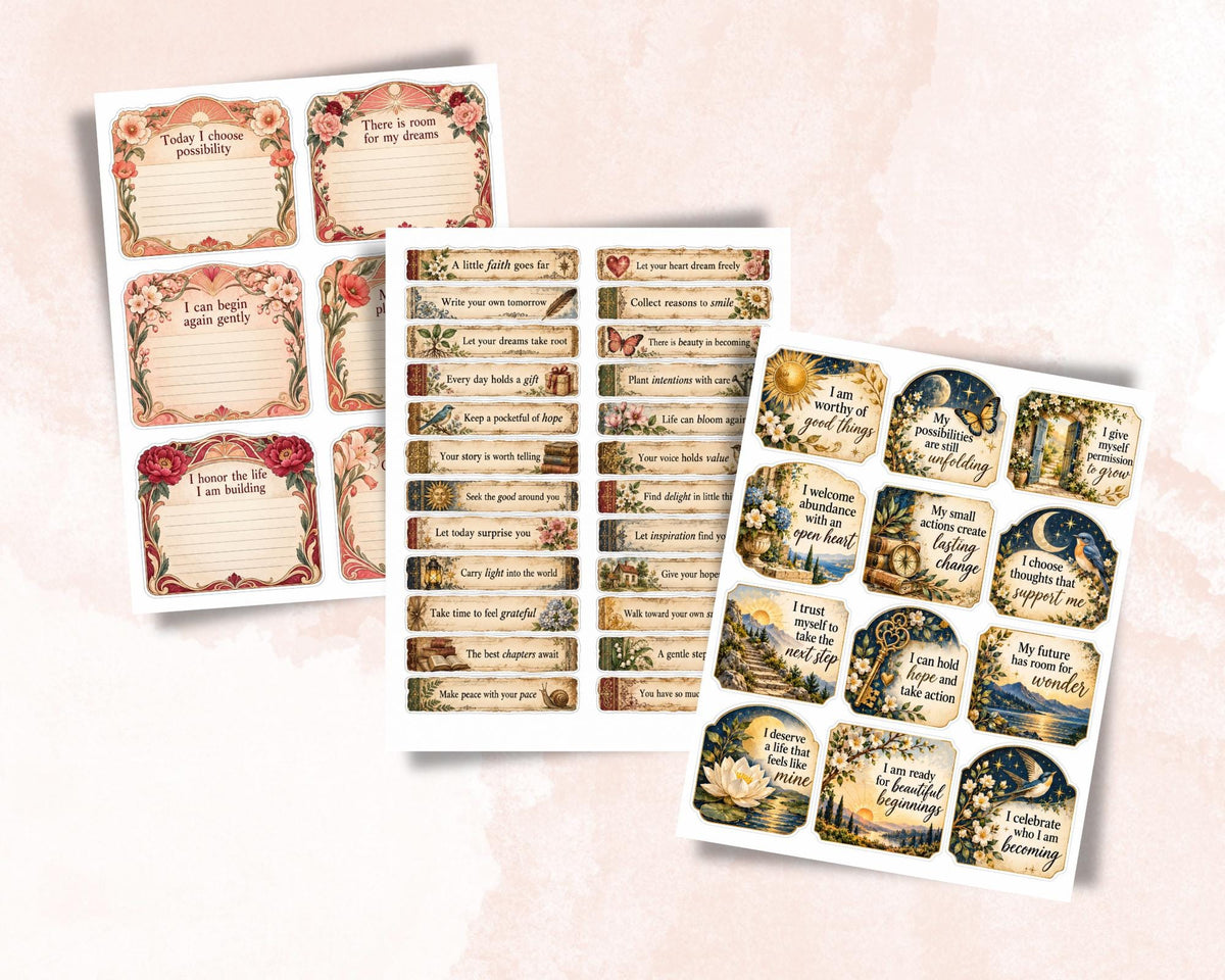 Manifestation Phrases Set 2 – 111 Printable Affirmation Labels for Junk Journal