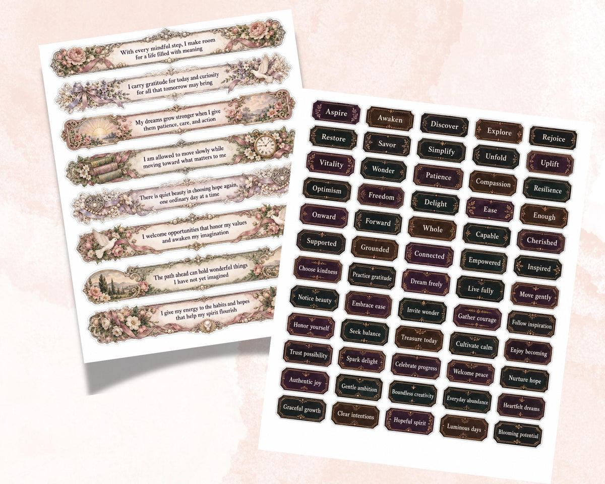 Manifestation Phrases Set 2 – 111 Printable Affirmation Labels for Junk Journal