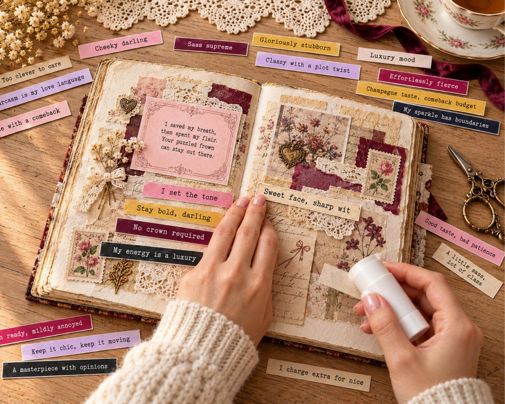 Sassy Phrases for Junk Journal – 350 Printable Funny Word Strips