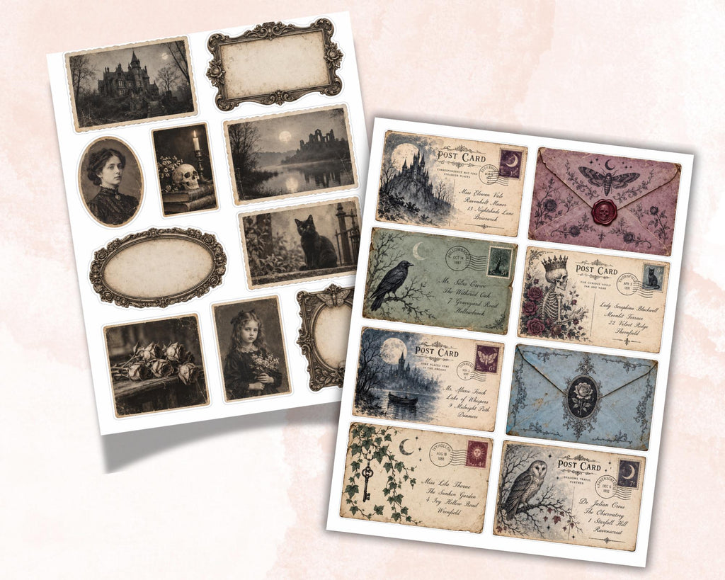 Gothic Ephemera Pack – 161 Printable Spooky Pieces for Junk Journal