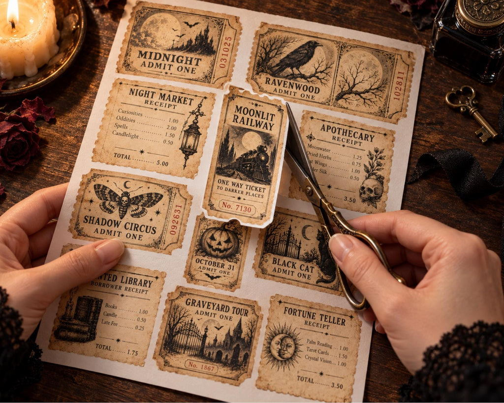 Vintage Spooky Ephemera Pack – 161 Printable Halloween Pieces for Junk Journal