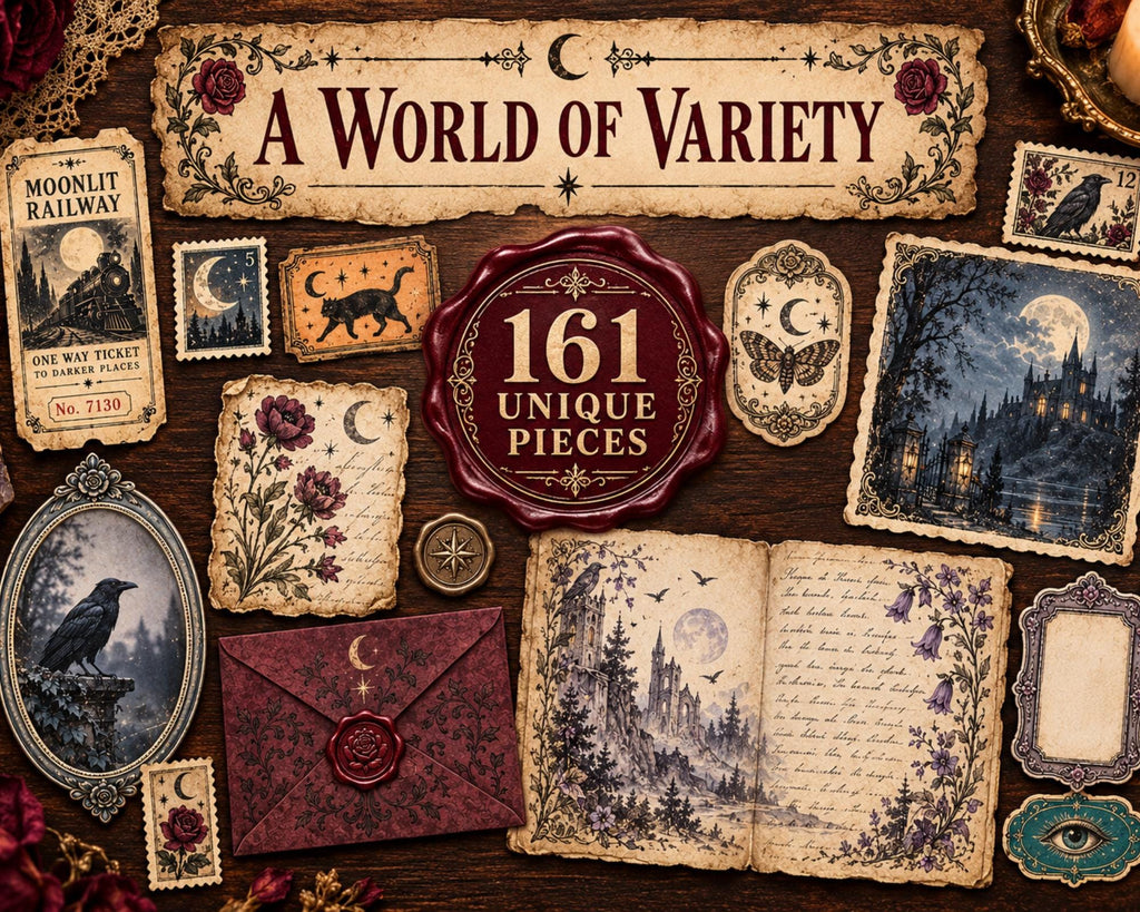 Vintage Spooky Ephemera Pack – 161 Printable Halloween Pieces for Junk Journal