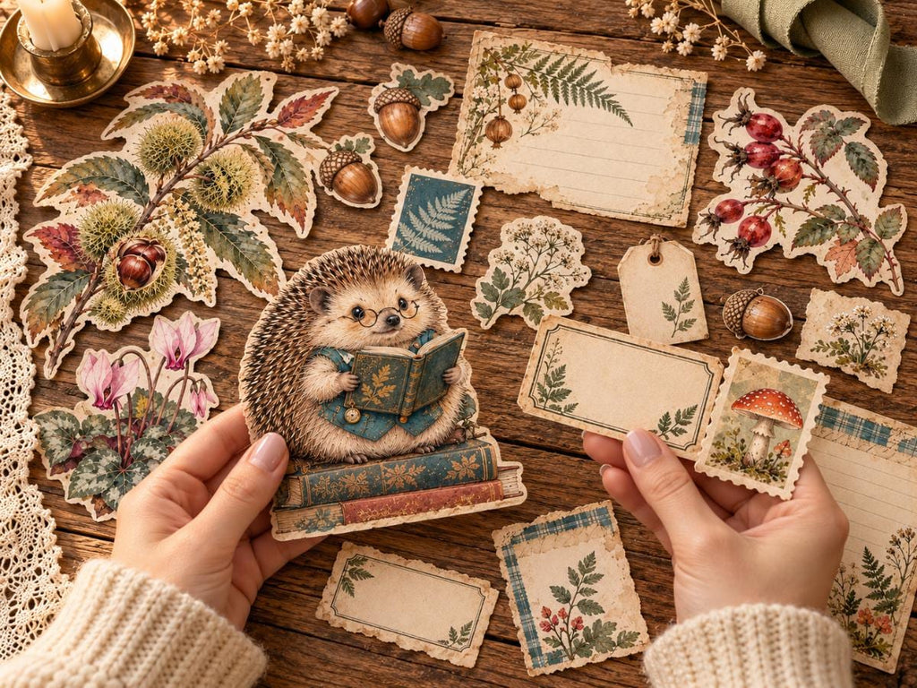 Woodland Junk Journal Pages – Printable Forest Landscape Spreads