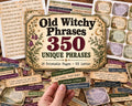 Witchy Phrases for Junk Journal – 350 Printable Vintage Word Strips