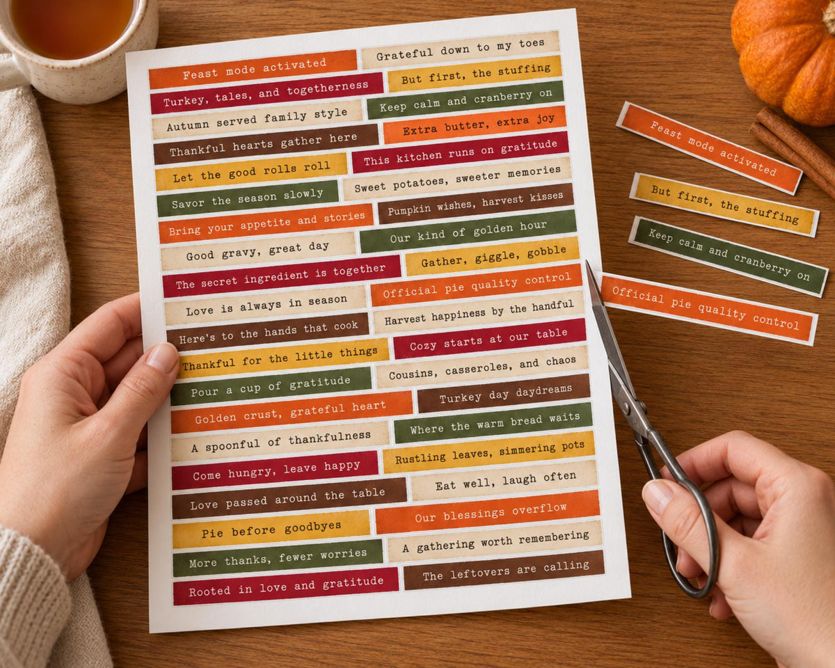 Thanksgiving Phrases for Junk Journal