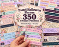 Pastel Halloween Phrases – 350 Printable Spooky Word Strips for Junk Journal