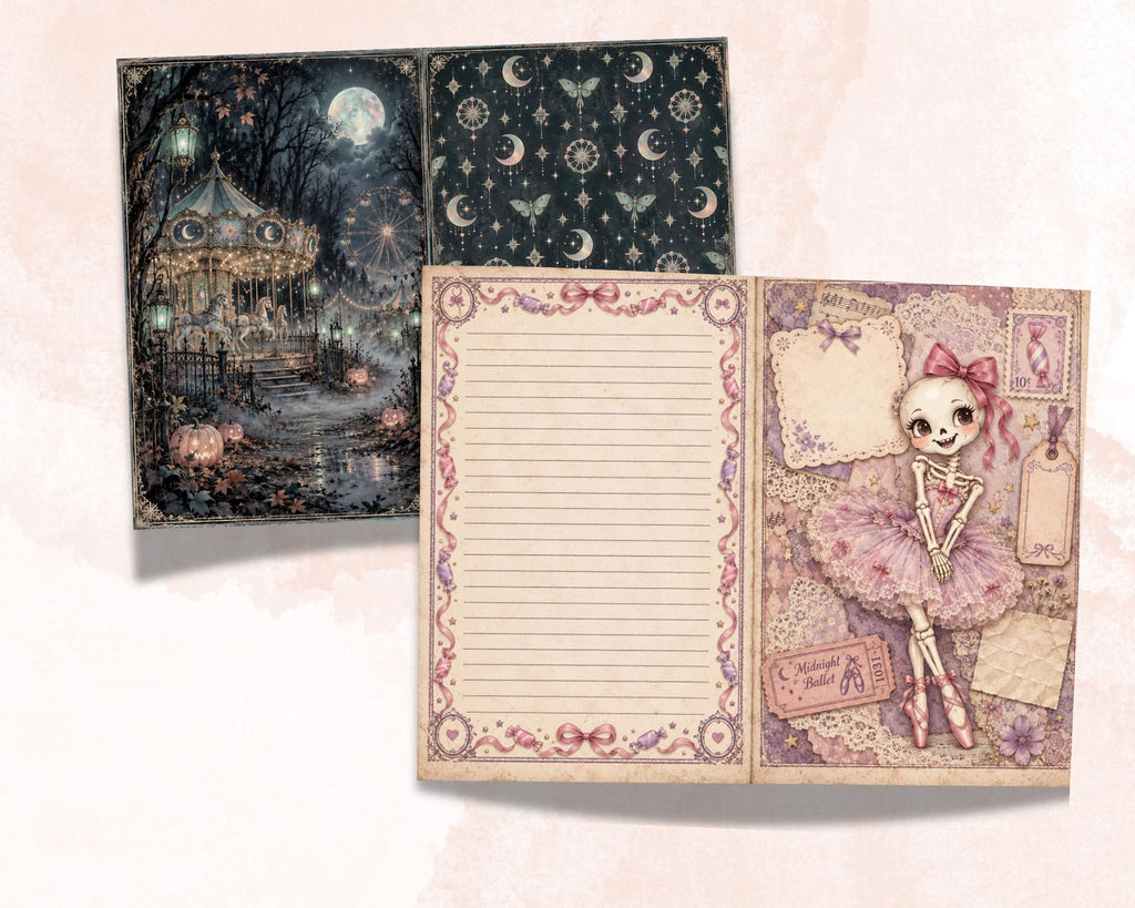 Pastel Halloween Junk Journal Pages