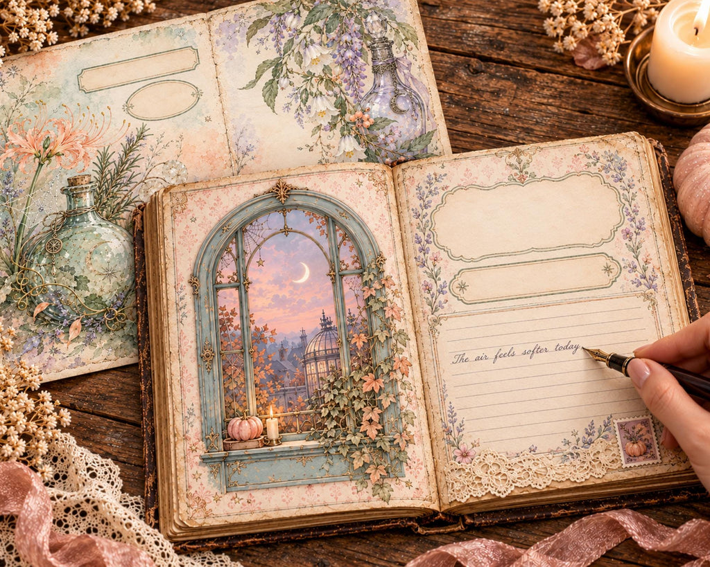 Pastel Halloween Junk Journal Pages