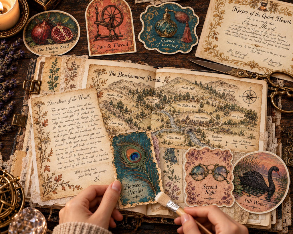 Witchy Ephemera Pack – 161 Printable Vintage Witch Pieces for Junk Journal