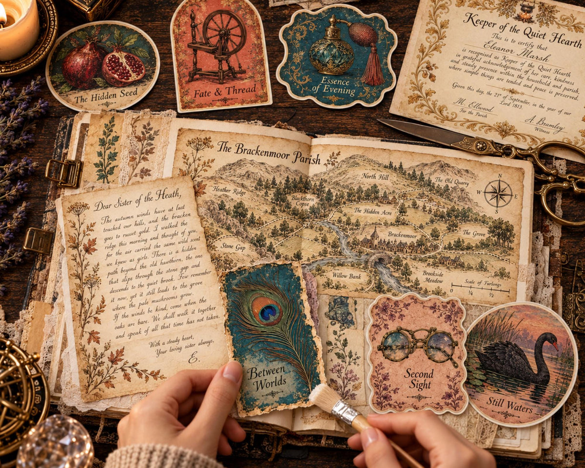 Witchy Ephemera Pack – 161 Printable Vintage Witch Pieces for Junk Journal