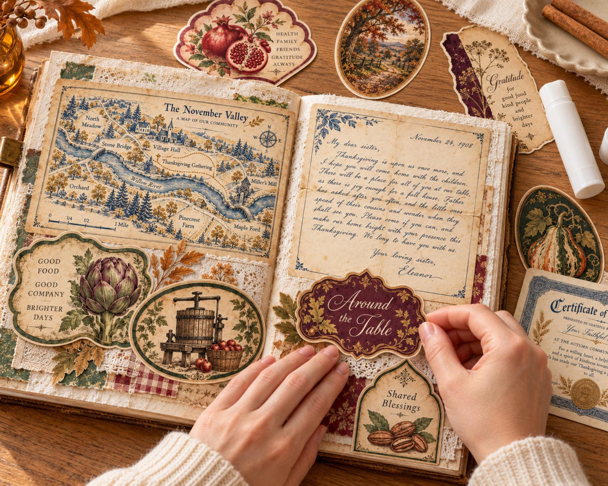 Thanksgiving Ephemera Pack – 161 Printable Harvest Pieces for Junk Journal