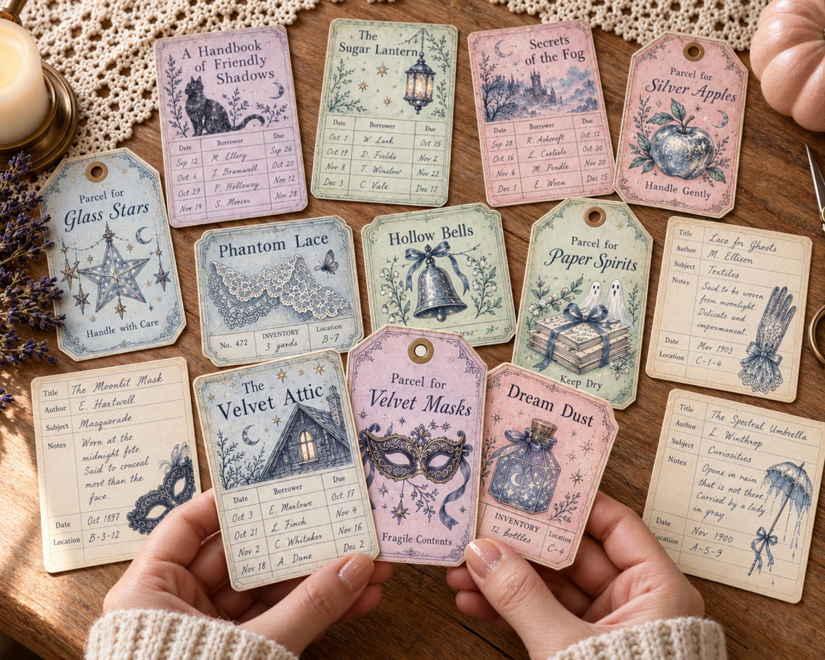 Pastel Halloween Ephemera Pack – 161 Printable Spooky Pieces for Junk Journal