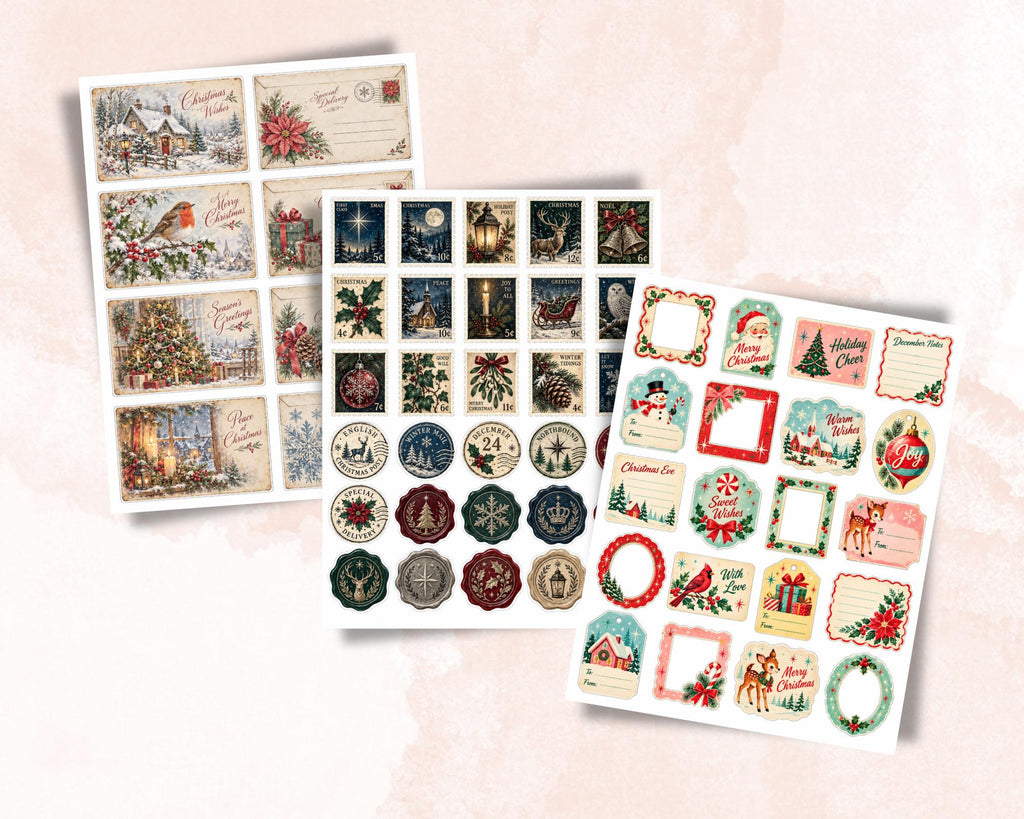 Christmas Ephemera Pack – 161 Printable Vintage Holiday Pieces for Junk Journal
