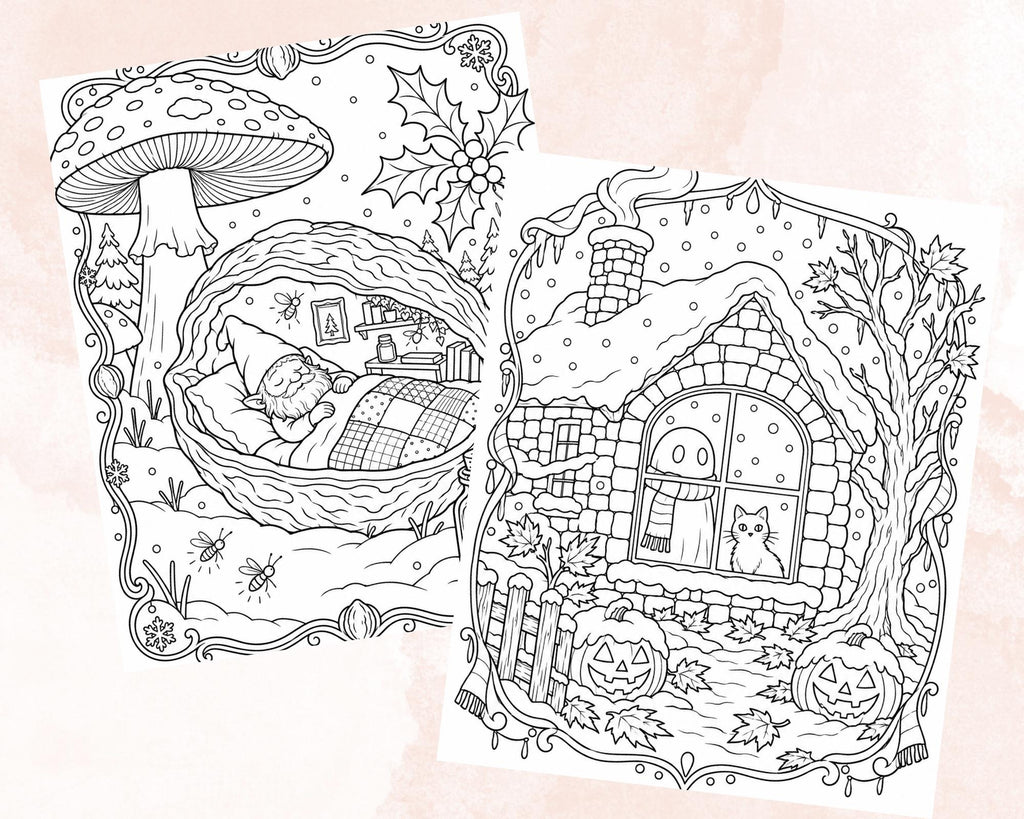 Autumn Houses Coloring Pages 8