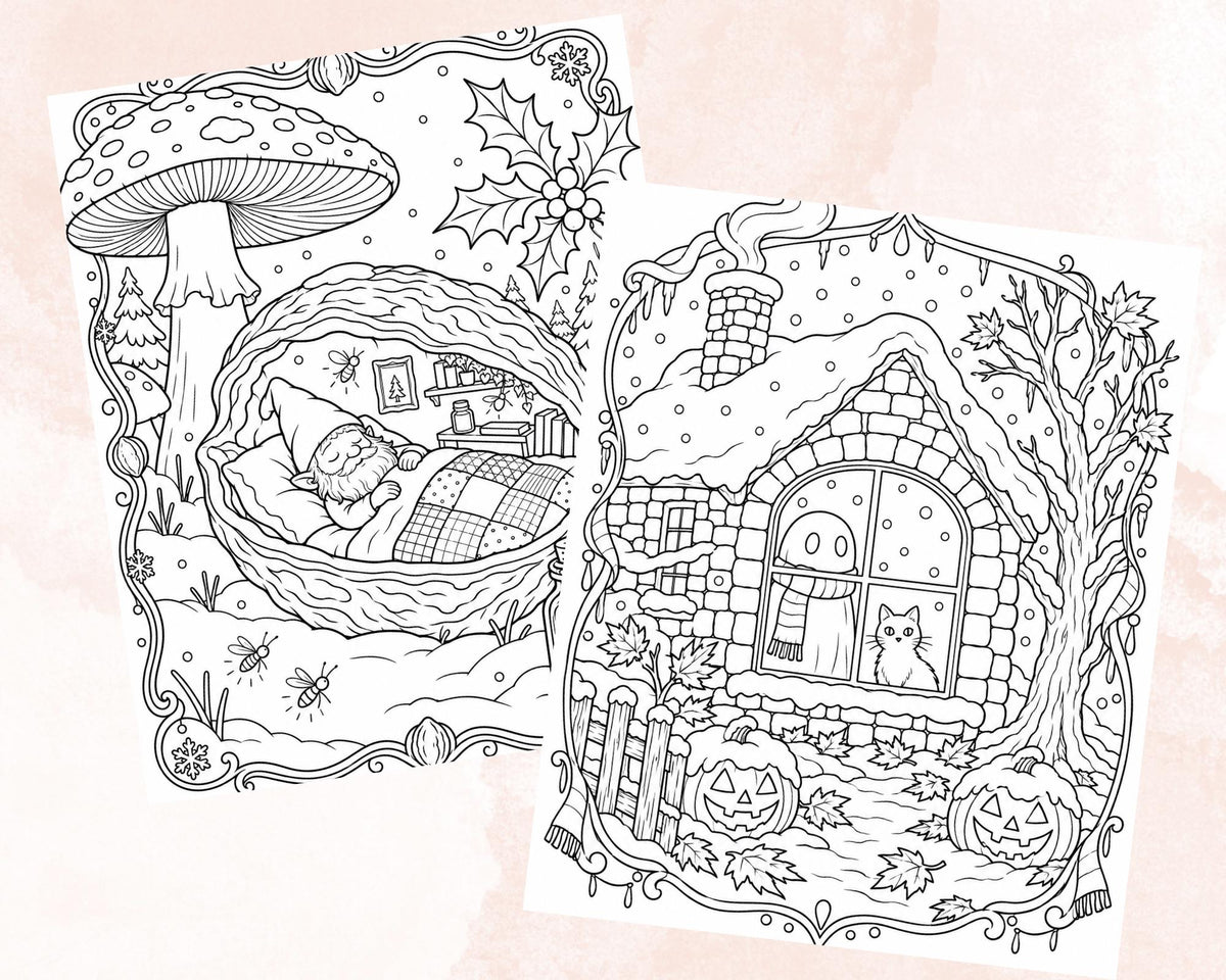 Autumn Houses Coloring Pages 8