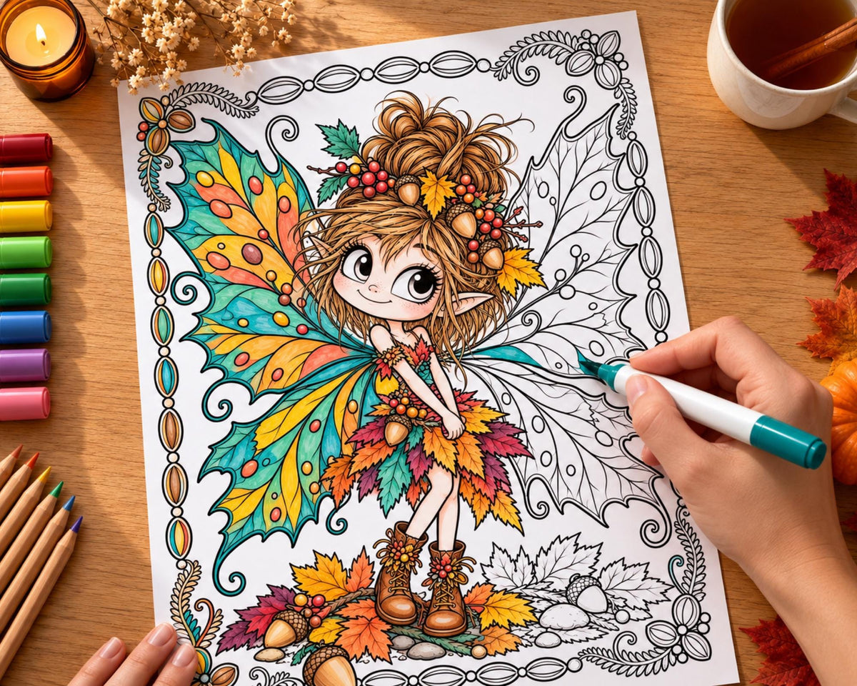 Autumn Girls Coloring Pages 3