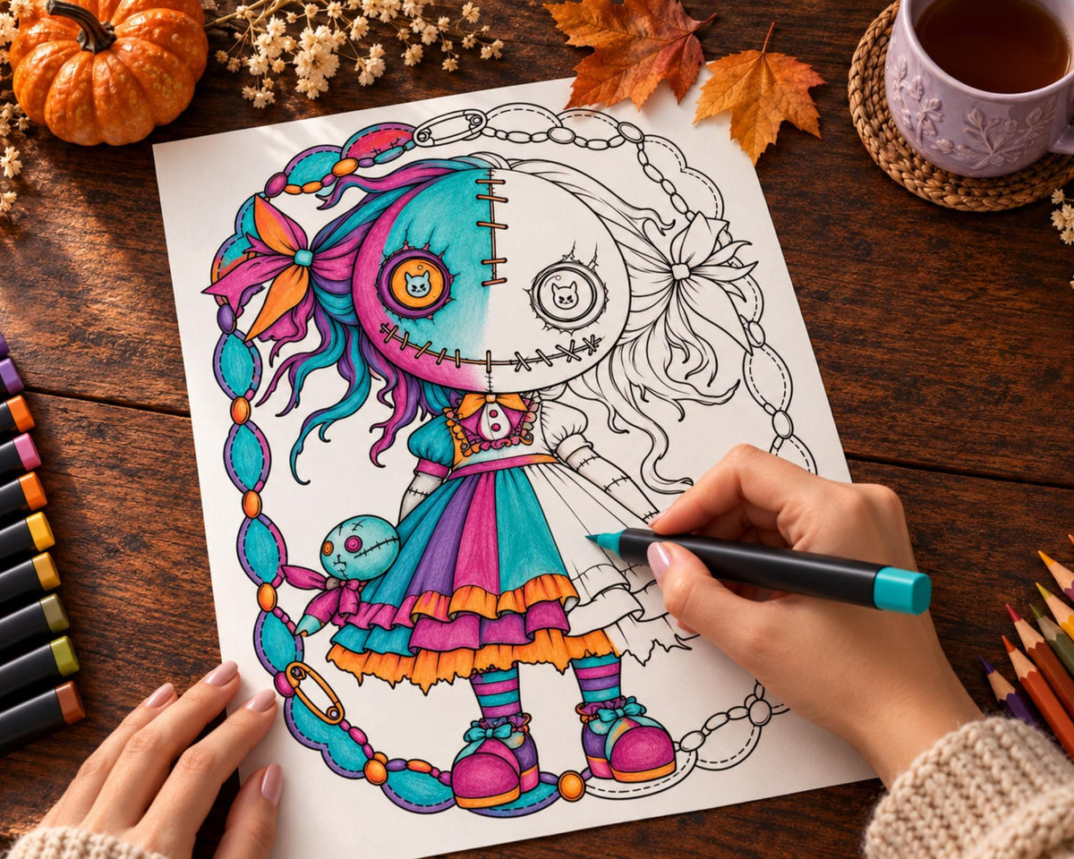 Goth Girls Coloring Pages 3