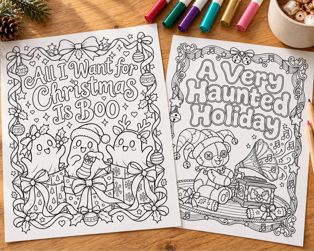 Spooky Christmas Coloring Pages 4