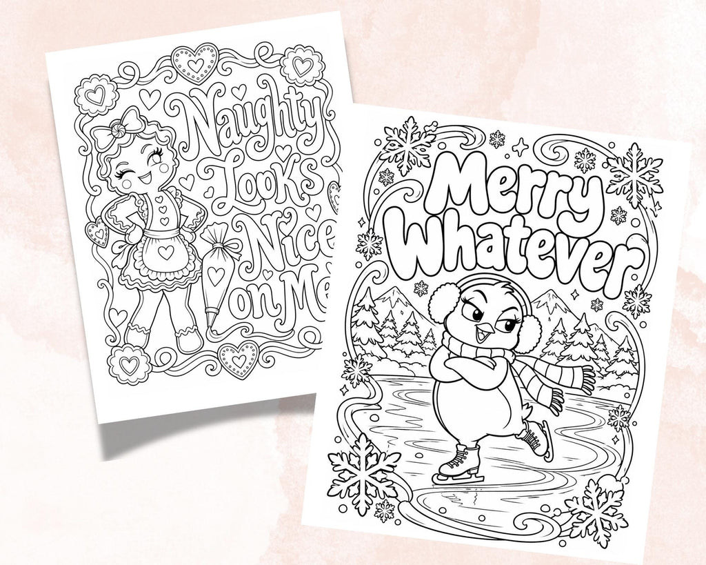 Sassy Christmas Coloring Pages Set 1 8