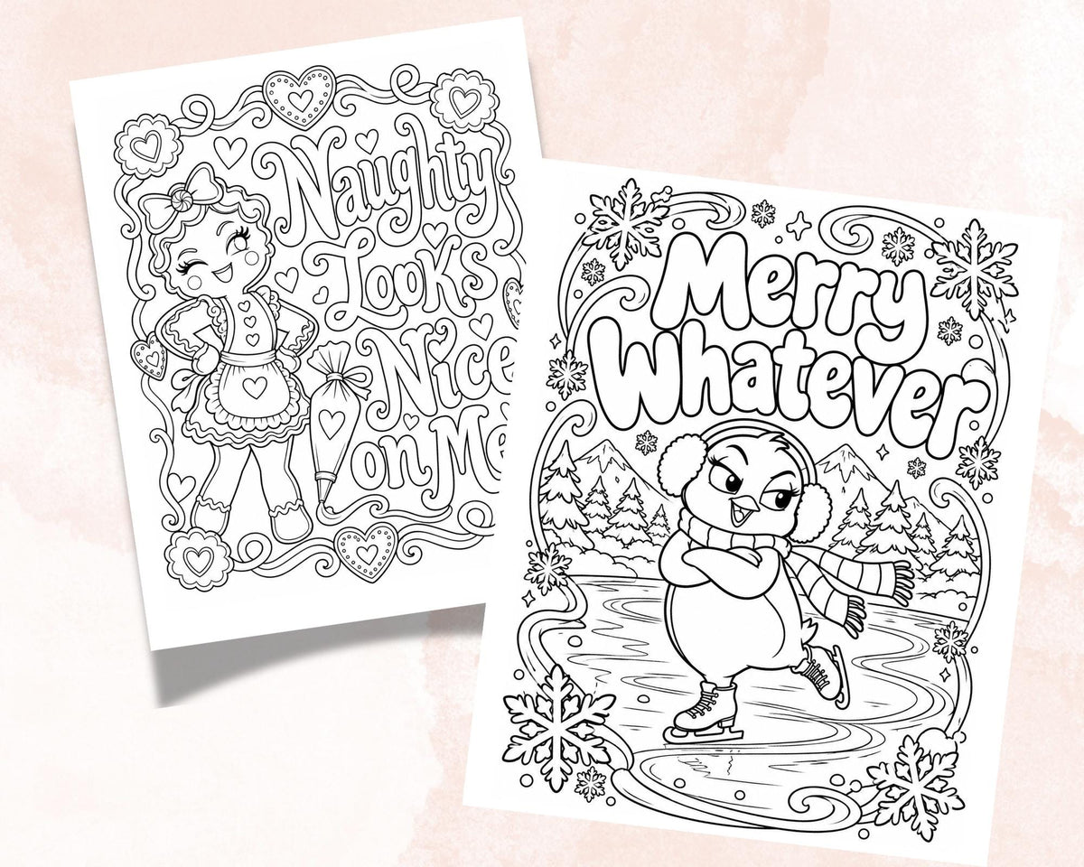 Sassy Christmas Coloring Pages Set 1 8