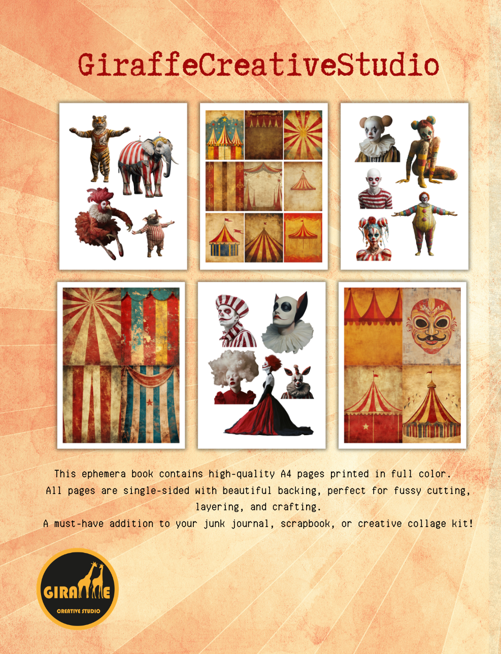 Whimsy Circus Cut & Collage Book