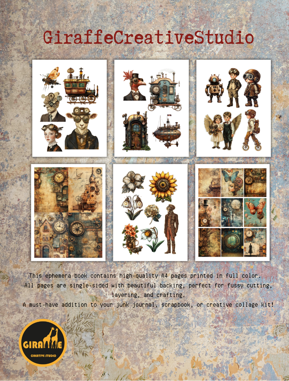 Whimsy Steampunk Cut & Collage Book